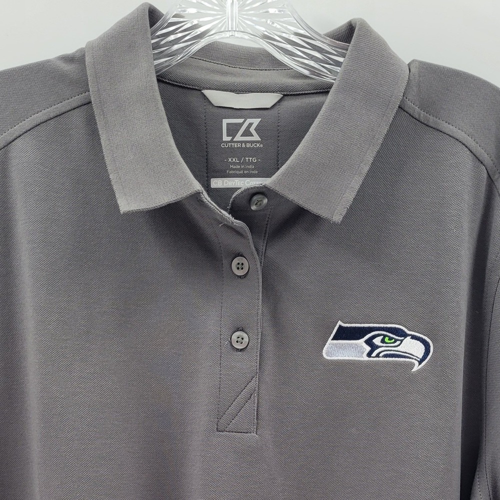 Cutter & Buck Dry Tec‎ Seattle Seahawks Gray Woman's XXL Polo Shirt